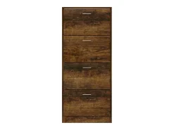 Zapatero de roble ahumado 63x24x147 cm Madera de ingeniería