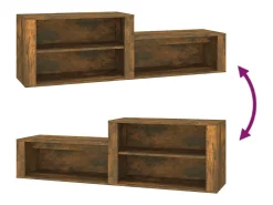 Zapatero de roble ahumado 150x35x45 cm Madera de ingeniería