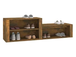 Zapatero de roble ahumado 150x35x45 cm Madera de ingeniería