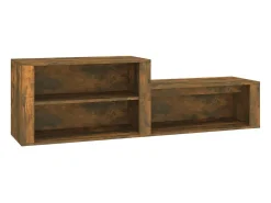 Zapatero de roble ahumado 150x35x45 cm Madera de ingeniería