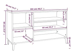 Zapatero de roble ahumado 102x36x60 cm Madera de ingeniería