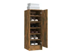 Zapatero de roble ahumado 32x35x92 cm Madera de ingeniería