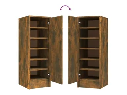 Zapatero de roble ahumado 32x35x92 cm Madera de ingeniería