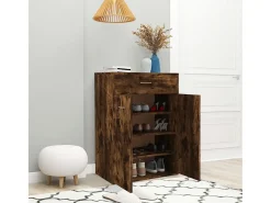 Zapatero de roble ahumado 60x35x84 cm Madera de ingeniería