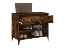 Zapatero de roble ahumado 70x36x60 cm Madera de ingeniería