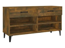 Zapatero de roble ahumado 102x35x55 cm Madera de ingeniería