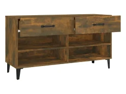 Zapatero de roble ahumado 102x35x55 cm Madera de ingeniería
