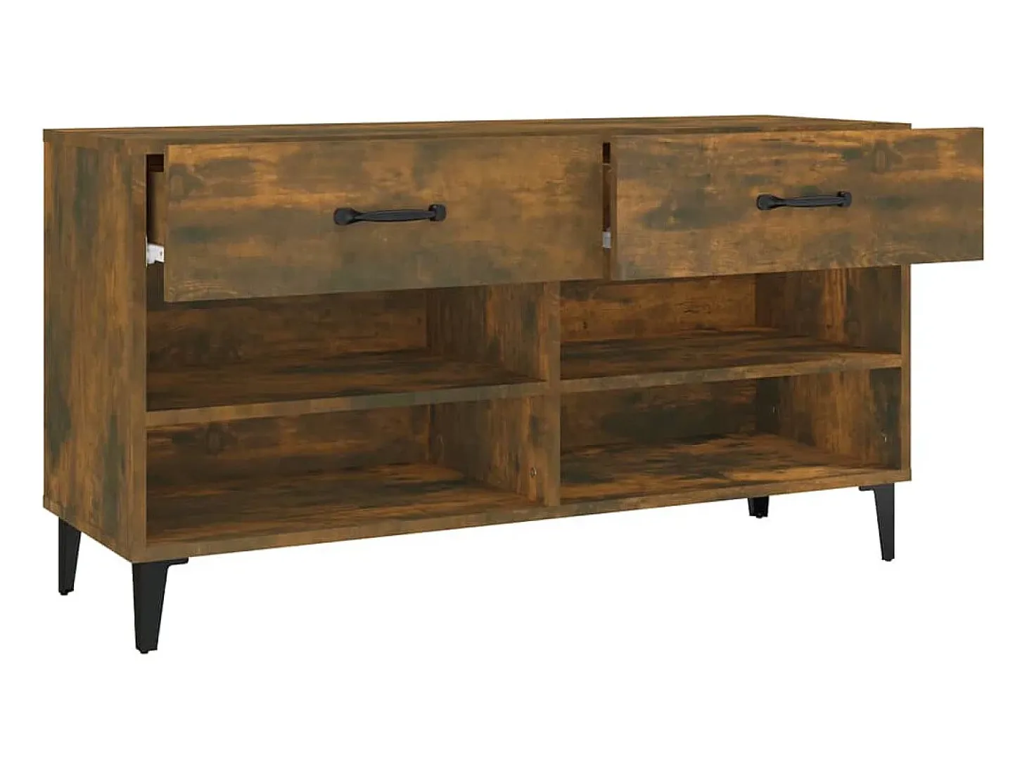 Zapatero de roble ahumado 102x35x55 cm Madera de ingeniería