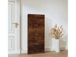 Zapatero de roble ahumado 59x17x150 cm Madera de ingeniería