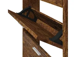 Zapatero de roble ahumado 59x17x150 cm Madera de ingeniería