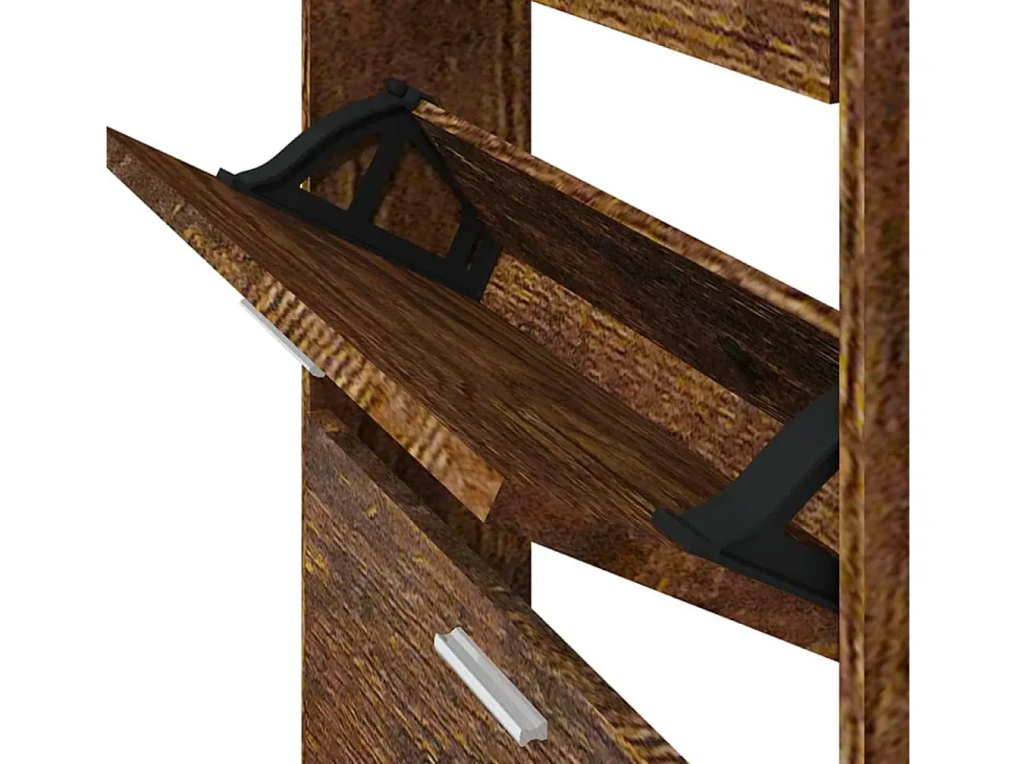 Zapatero de roble ahumado 59x17x150 cm Madera de ingeniería