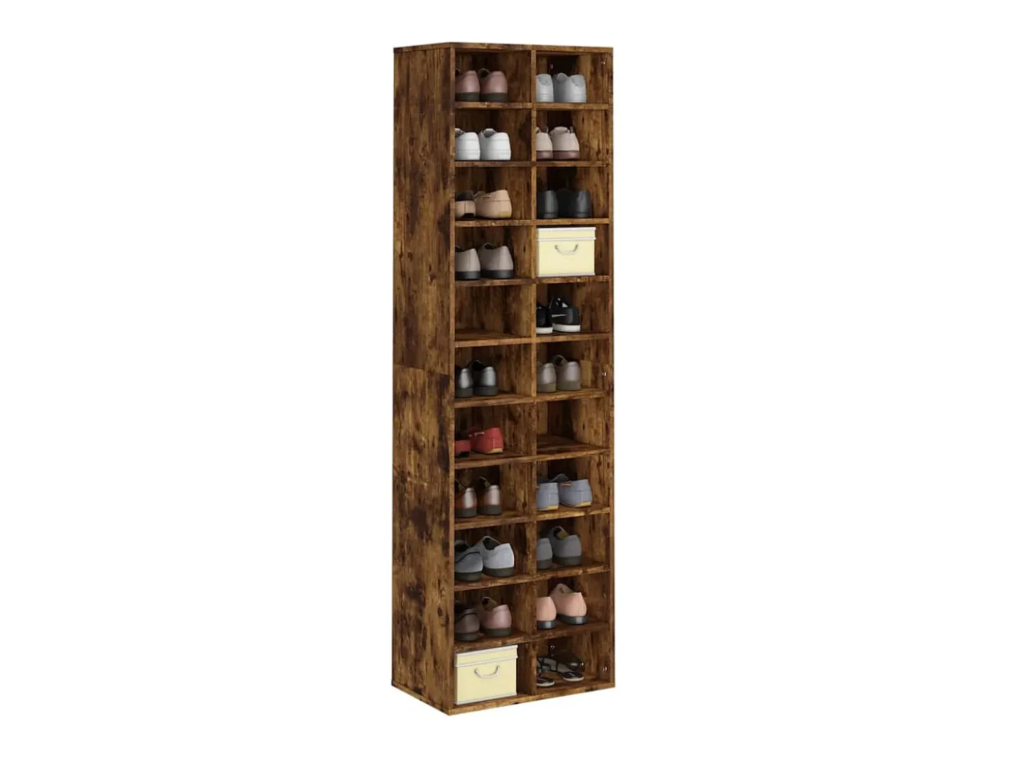 Zapatero de roble ahumado 54x34x183 cm Madera de ingeniería