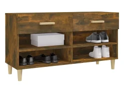 Zapatero de roble ahumado 102x35x55 cm Madera de ingeniería