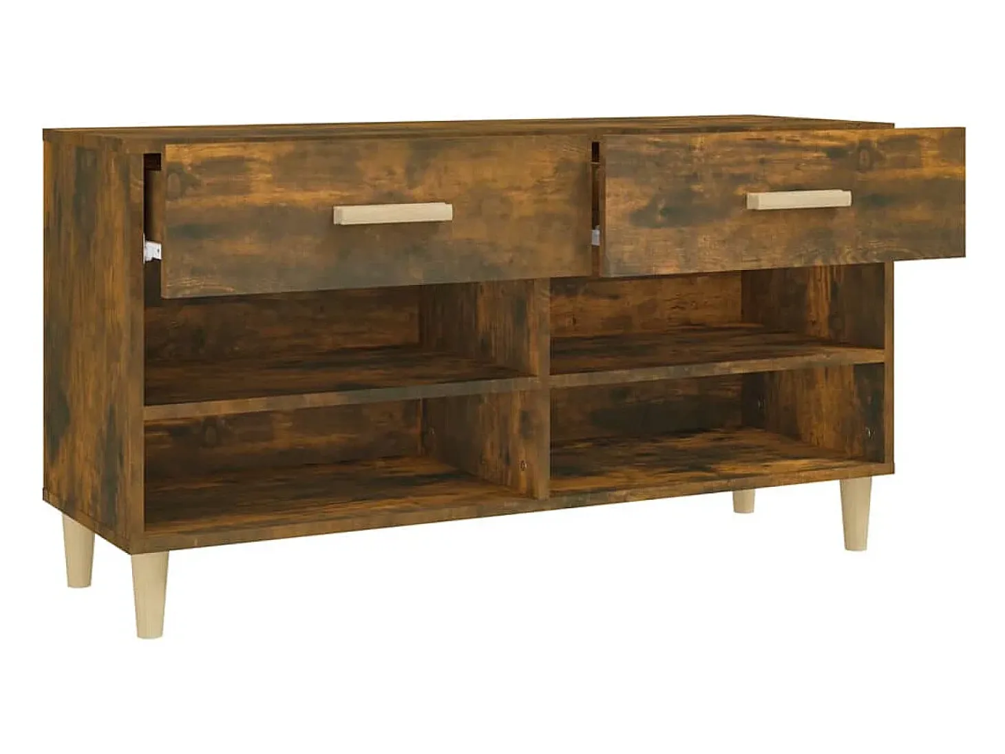 Zapatero de roble ahumado 102x35x55 cm Madera de ingeniería