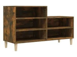 Zapatero de roble ahumado 102x36x60 cm Madera de ingeniería
