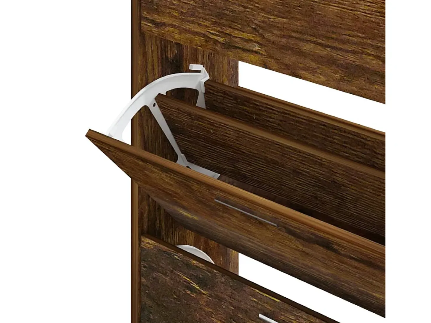 Zapatero de roble ahumado 63x24x103 cm Madera de ingeniería