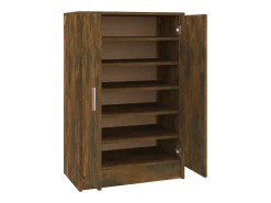 Zapatero de roble ahumado 60x35x92 cm Madera de ingeniería