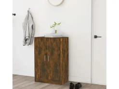 Zapatero de roble ahumado 60x35x92 cm Madera de ingeniería