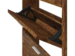 Zapatero de roble ahumado 59x17x108 cm Madera de ingeniería