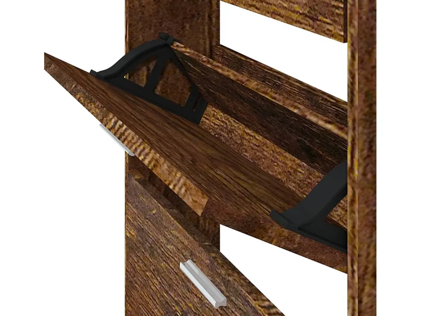 Zapatero de roble ahumado 59x17x108 cm Madera de ingeniería
