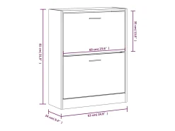 Zapatero de roble ahumado 63x24x81 cm Madera de ingeniería