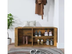 Zapatero de roble ahumado 100x35x45 cm Madera de ingeniería