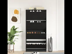 Zapatero de roble negro de madera de ingeniería