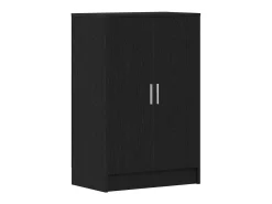 Zapatero de roble negro 60x35x92 cm madera de ingeniería