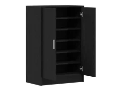 Zapatero de roble negro 60x35x92 cm madera de ingeniería