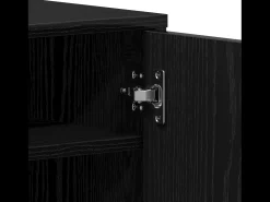 Zapatero de roble negro 32x35x92 cm en madera compuesta