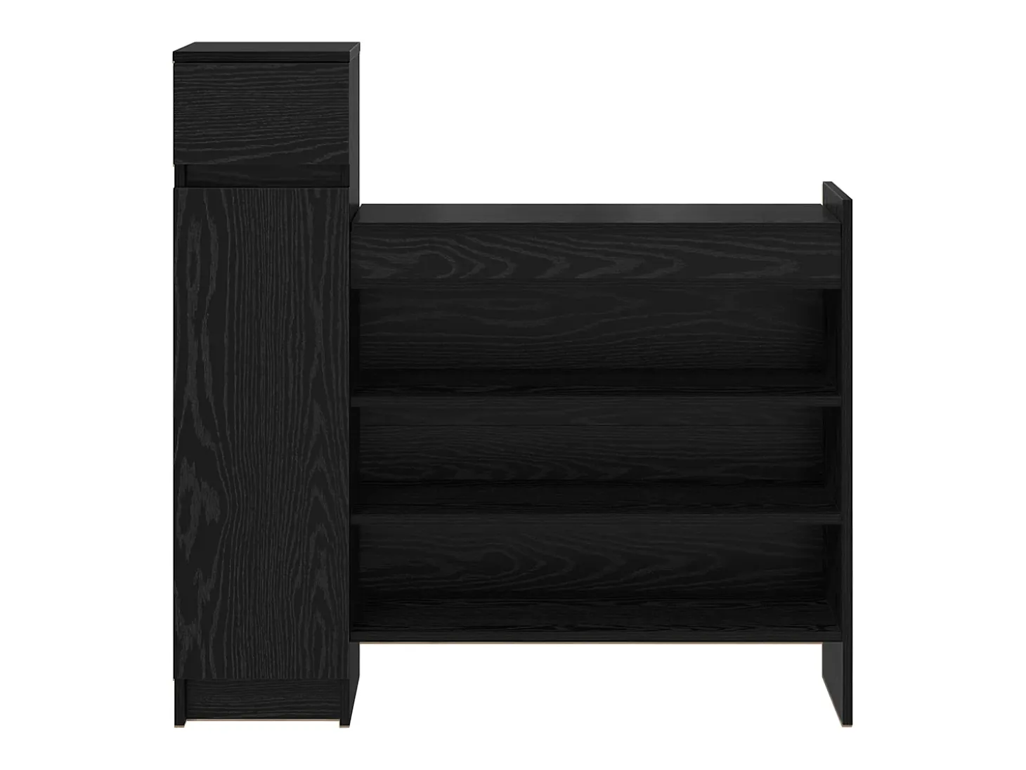 Zapatero de Roble Negro 100,5x28x100 cm en madera MDF