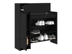 Zapatero de Roble Negro 100,5x28x100 cm en madera MDF
