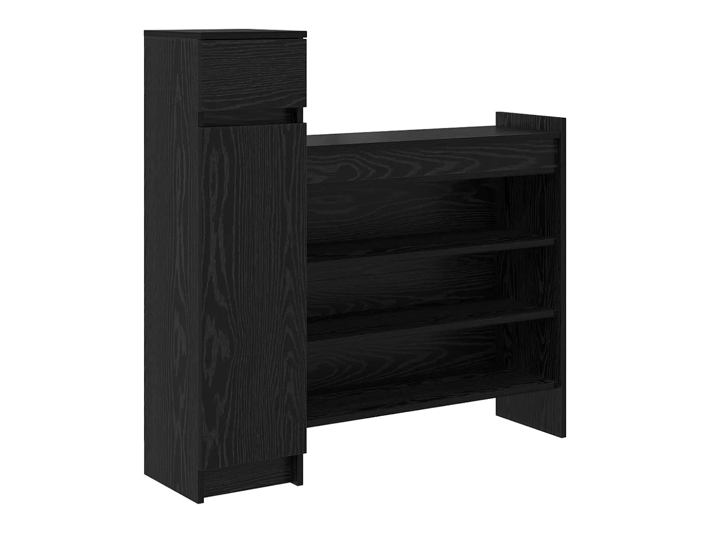 Zapatero de Roble Negro 100,5x28x100 cm en madera MDF