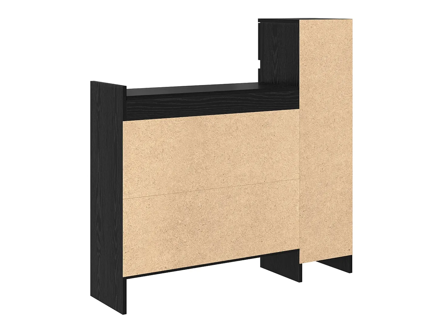 Zapatero de Roble Negro 100,5x28x100 cm en madera MDF