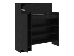 Zapatero de Roble Negro 100,5x28x100 cm en madera MDF