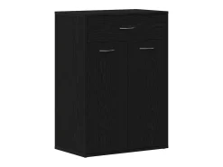 Zapatero de roble negro 60x35x84 cm en madera de ingeniería