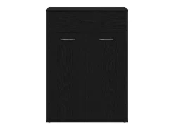 Zapatero de roble negro 60x35x84 cm en madera de ingeniería