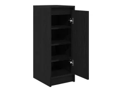 Zapatero de roble negro 29,5x34x76 cm madera de ingeniería