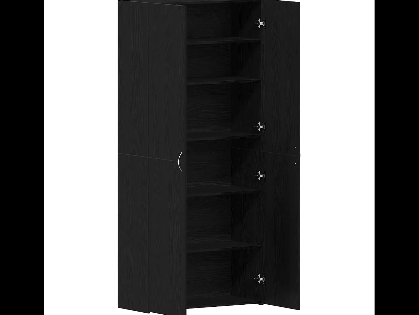 Zapatero de roble negro 80x35,5x180 cm Madera de ingeniería