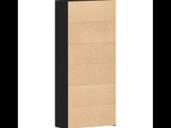 Zapatero de roble negro 80x35,5x180 cm Madera de ingeniería