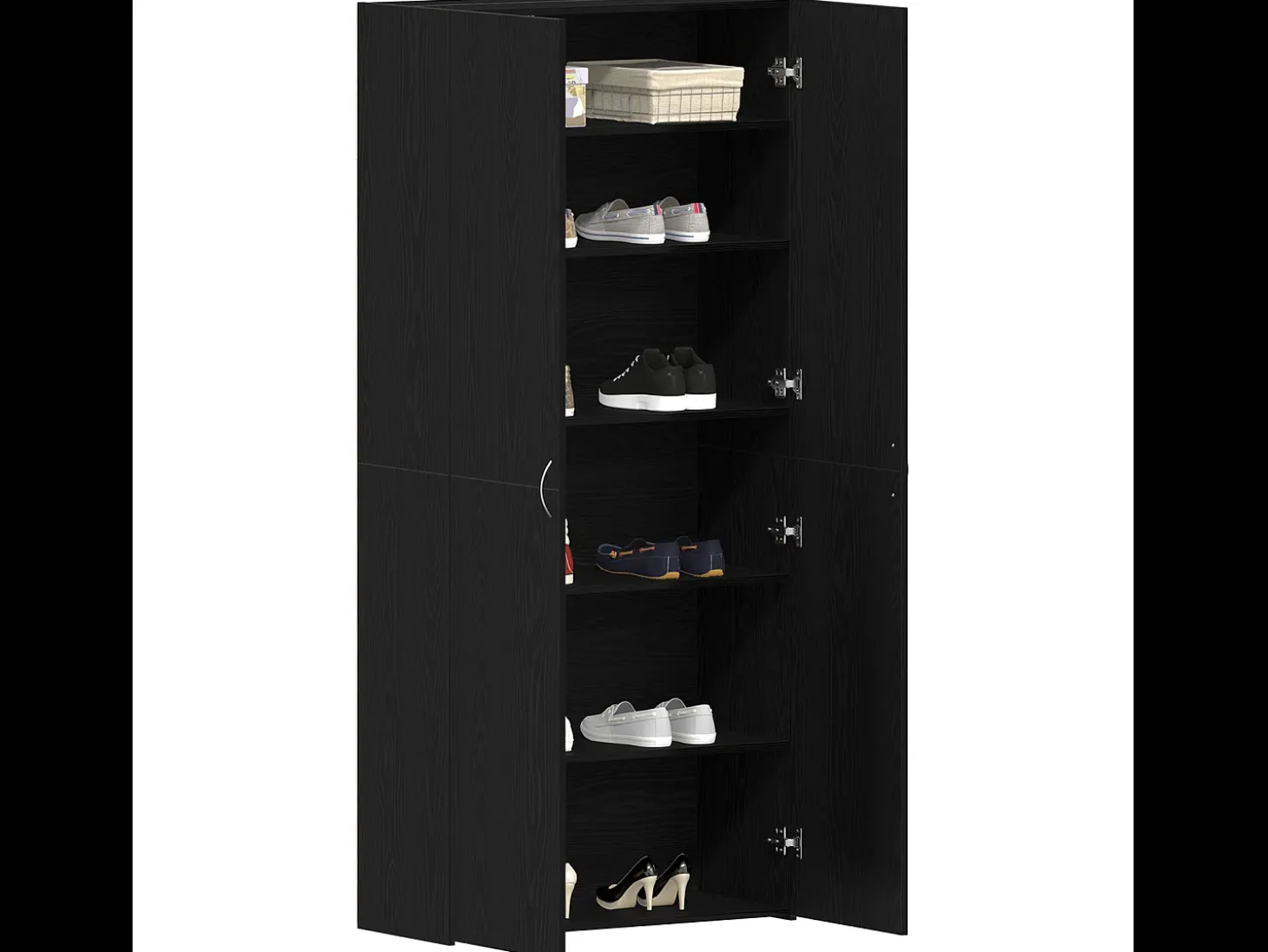Zapatero de roble negro 80x35,5x180 cm Madera de ingeniería