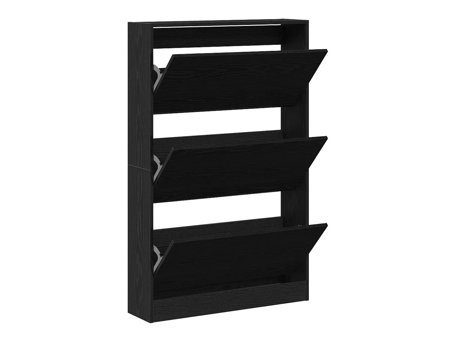 Zapatero de roble negro 80x21x125,5 cm Madera de ingeniería