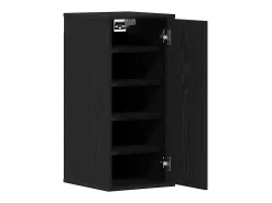 Zapatero de roble negro 32x35x70 cm madera de ingeniería