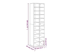 Zapatero de roble Sonoma 54x34x183cm madera de ingeniería