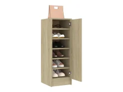 Zapatero de roble Sonoma 32x35x92 cm Madera de ingeniería
