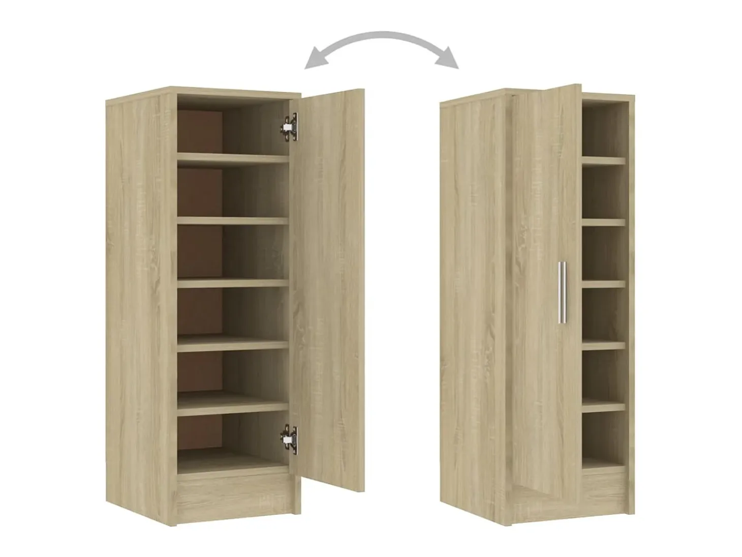 Zapatero de roble Sonoma 32x35x92 cm Madera de ingeniería