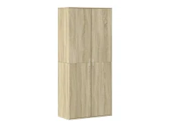 Zapatero de roble Sonoma de 80 x 39 x 178 cm de madera de ingeniería