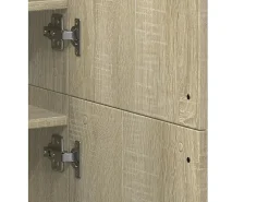 Zapatero de roble Sonoma de 80 x 39 x 178 cm de madera de ingeniería