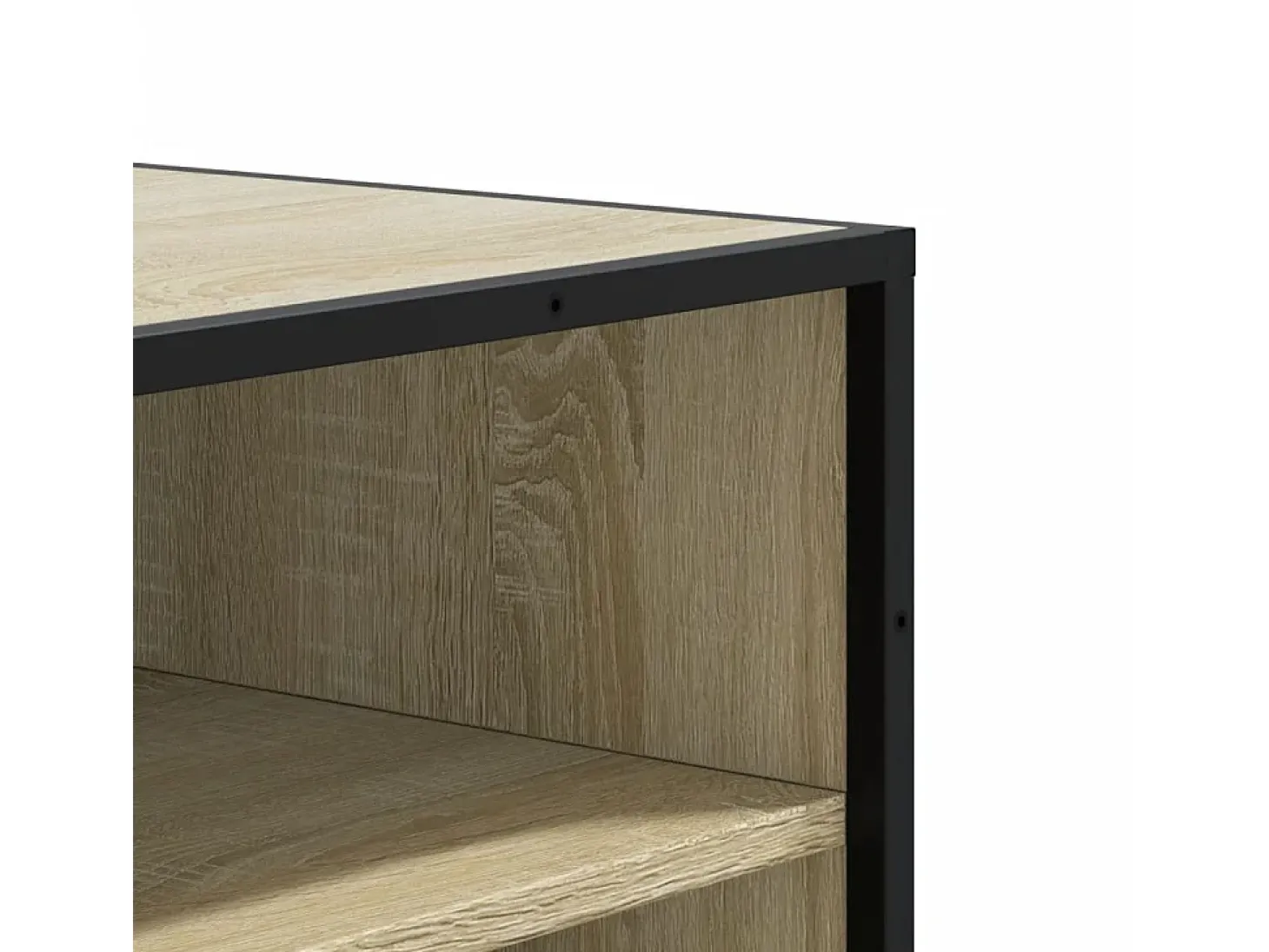 Zapatero de roble Sonoma, madera de ingeniería y metal
