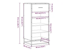 Zapatero de roble Sonoma 48x38x97,5 cm madera de ingeniería